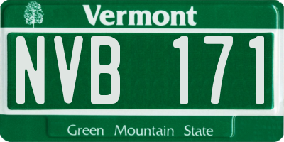 VT license plate NVB171