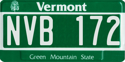 VT license plate NVB172