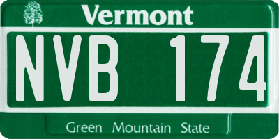 VT license plate NVB174