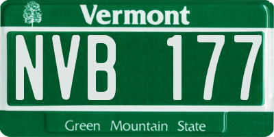 VT license plate NVB177