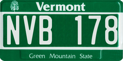 VT license plate NVB178