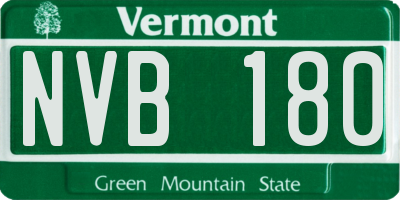 VT license plate NVB180