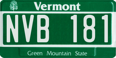 VT license plate NVB181