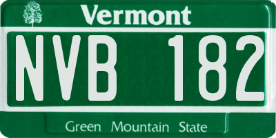 VT license plate NVB182