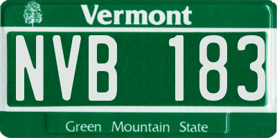 VT license plate NVB183