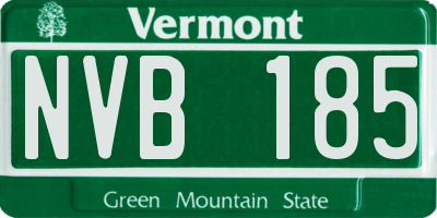 VT license plate NVB185