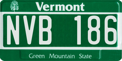 VT license plate NVB186