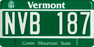 VT license plate NVB187