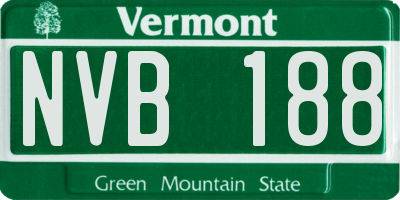 VT license plate NVB188