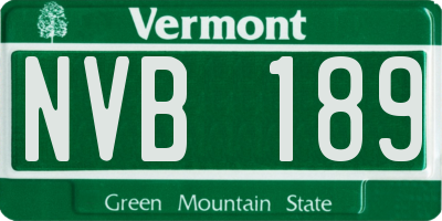 VT license plate NVB189