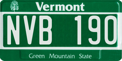 VT license plate NVB190