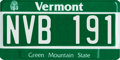 VT license plate NVB191