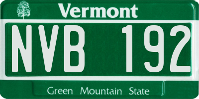 VT license plate NVB192