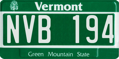 VT license plate NVB194