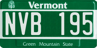 VT license plate NVB195