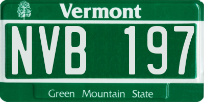 VT license plate NVB197