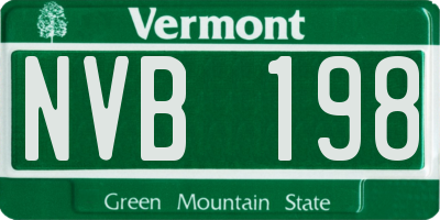 VT license plate NVB198