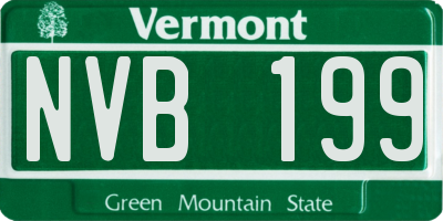 VT license plate NVB199