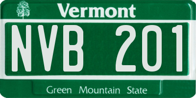 VT license plate NVB201