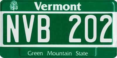 VT license plate NVB202