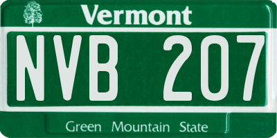 VT license plate NVB207