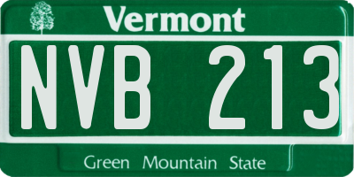 VT license plate NVB213
