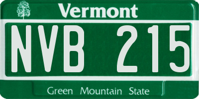 VT license plate NVB215