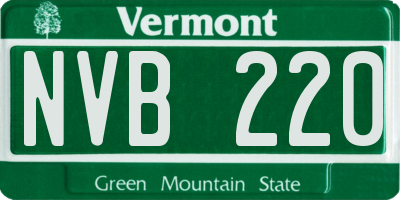 VT license plate NVB220