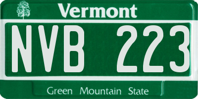 VT license plate NVB223