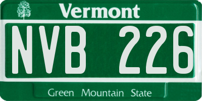 VT license plate NVB226