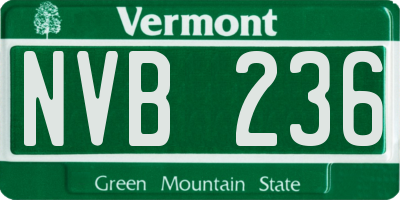 VT license plate NVB236
