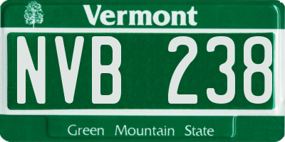 VT license plate NVB238