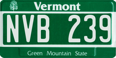 VT license plate NVB239