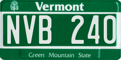 VT license plate NVB240