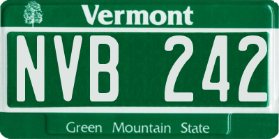 VT license plate NVB242