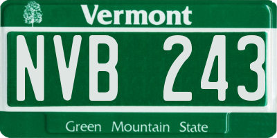 VT license plate NVB243