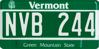 VT license plate NVB244