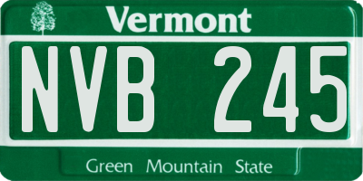 VT license plate NVB245