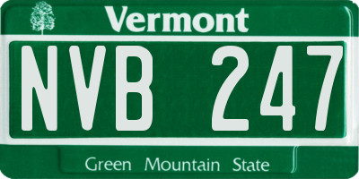 VT license plate NVB247