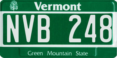 VT license plate NVB248