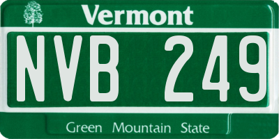 VT license plate NVB249