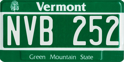 VT license plate NVB252