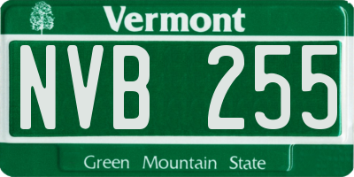 VT license plate NVB255