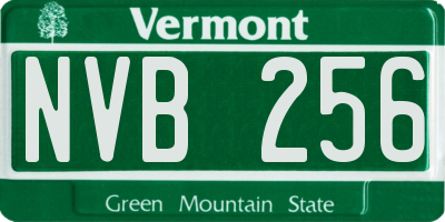 VT license plate NVB256