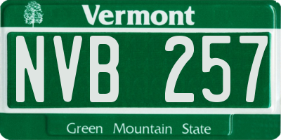 VT license plate NVB257
