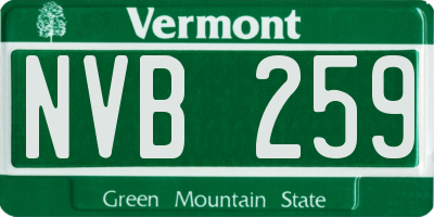 VT license plate NVB259