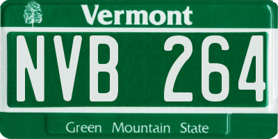 VT license plate NVB264