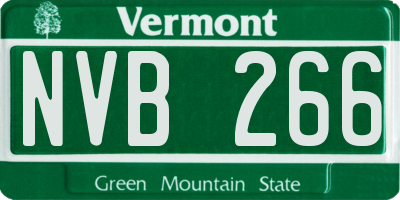 VT license plate NVB266