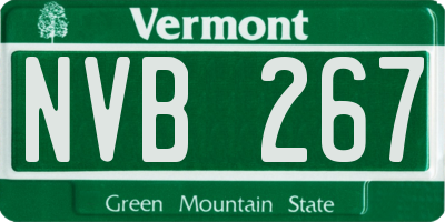 VT license plate NVB267
