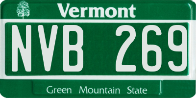 VT license plate NVB269